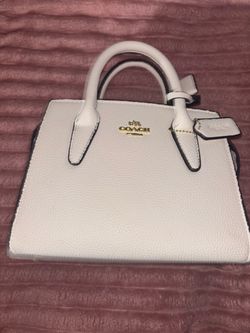 Coach White Pebbled Leather Mini Satchel