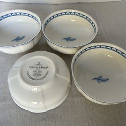 Set of 4 Villeroy & Boch Casa Azul Cereal Bowl  5 5/8”