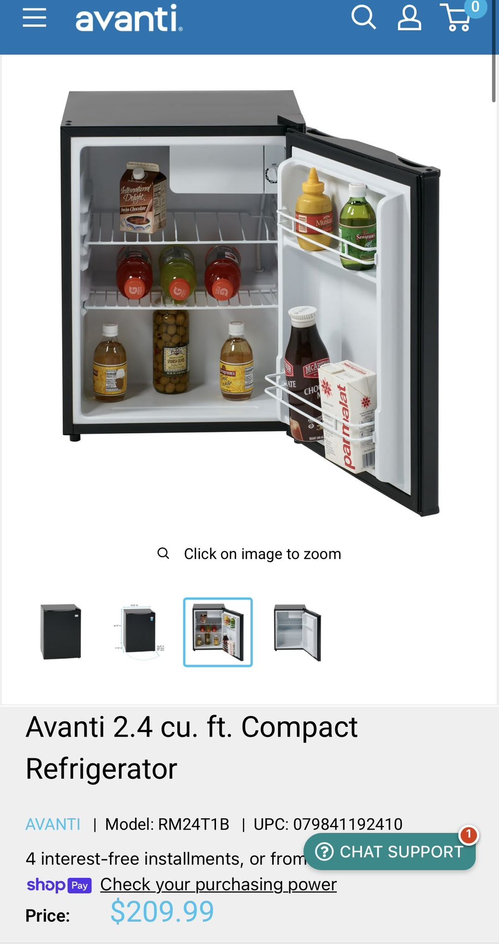 Avanti Mini fridge