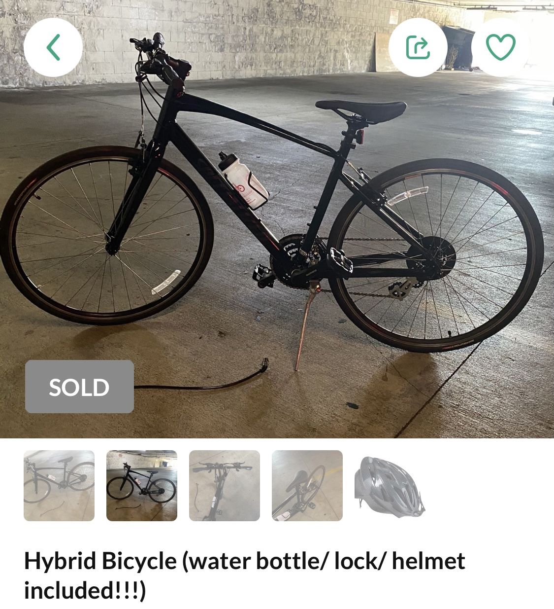Hybrid Bicycle (water bottle/ lock/ helmet included!!!)