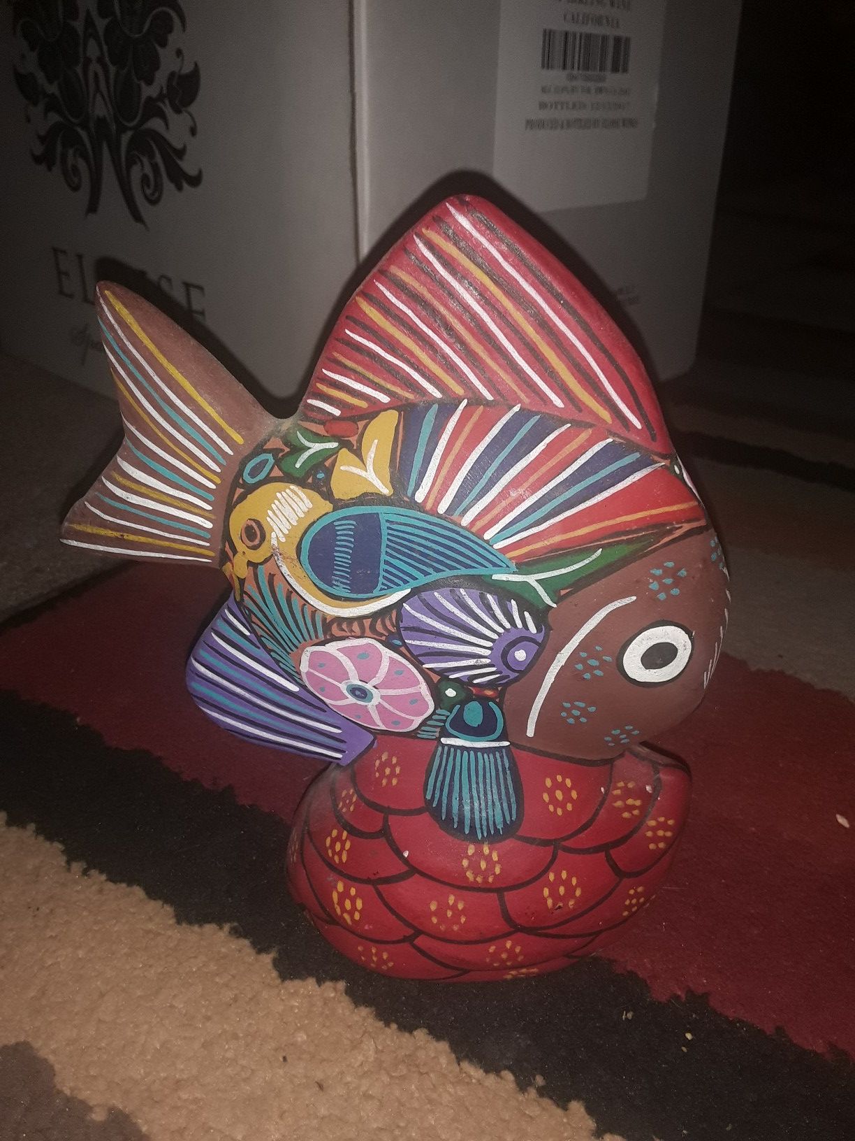 Hand painted fish decor