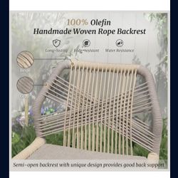 Outdoor Bar Stools, Counter Height Rattan Bar stools Set of 2 with Aluminum Legs for Patio Garden, Yellowish Slate Gray