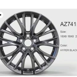 20 x 8.0 5x114.3 Hyper Black 4 pcs For Lexus, Honda, Toyota