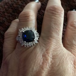 Sterling & CZ Gorgeous Ring, size 8