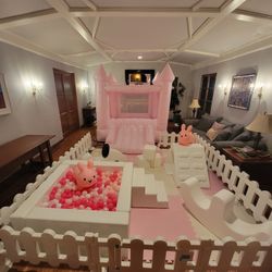 Pink Soft Play Set And Bouncer
