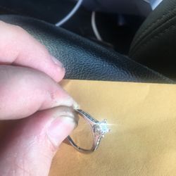 10k White Gold Ring 1/2 Carat Center Diamond