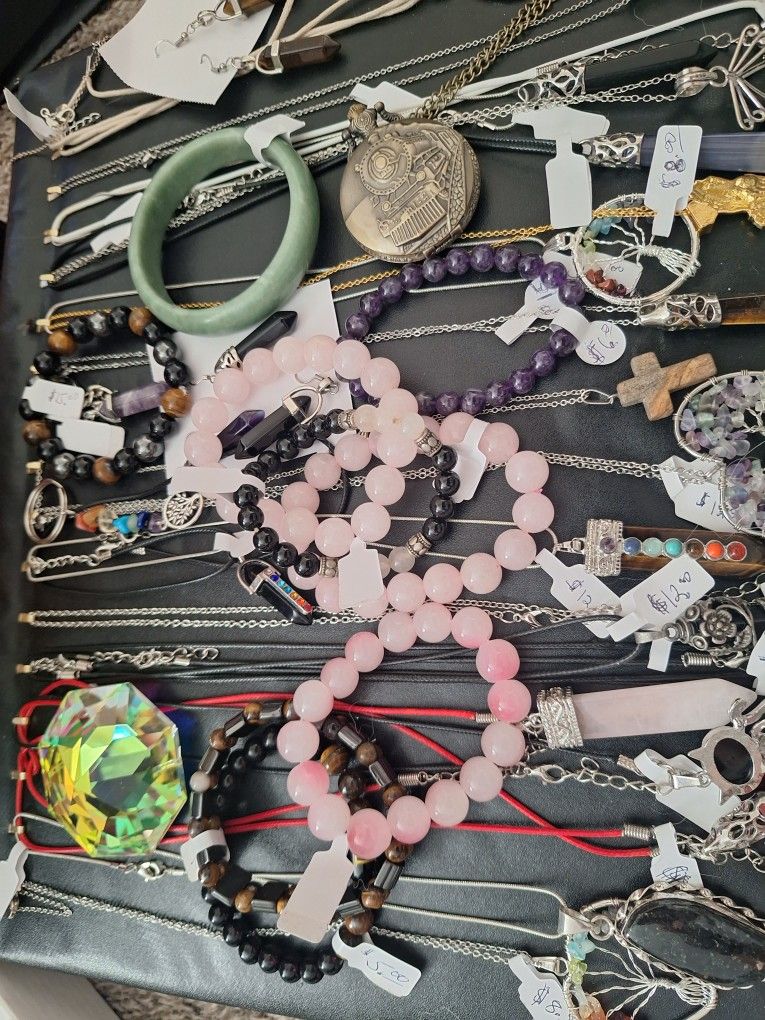 New Quartz Jewery.bracelets Larger 10.00 Necklaces Tiger Eye Or Amithist Or Rose Quartz