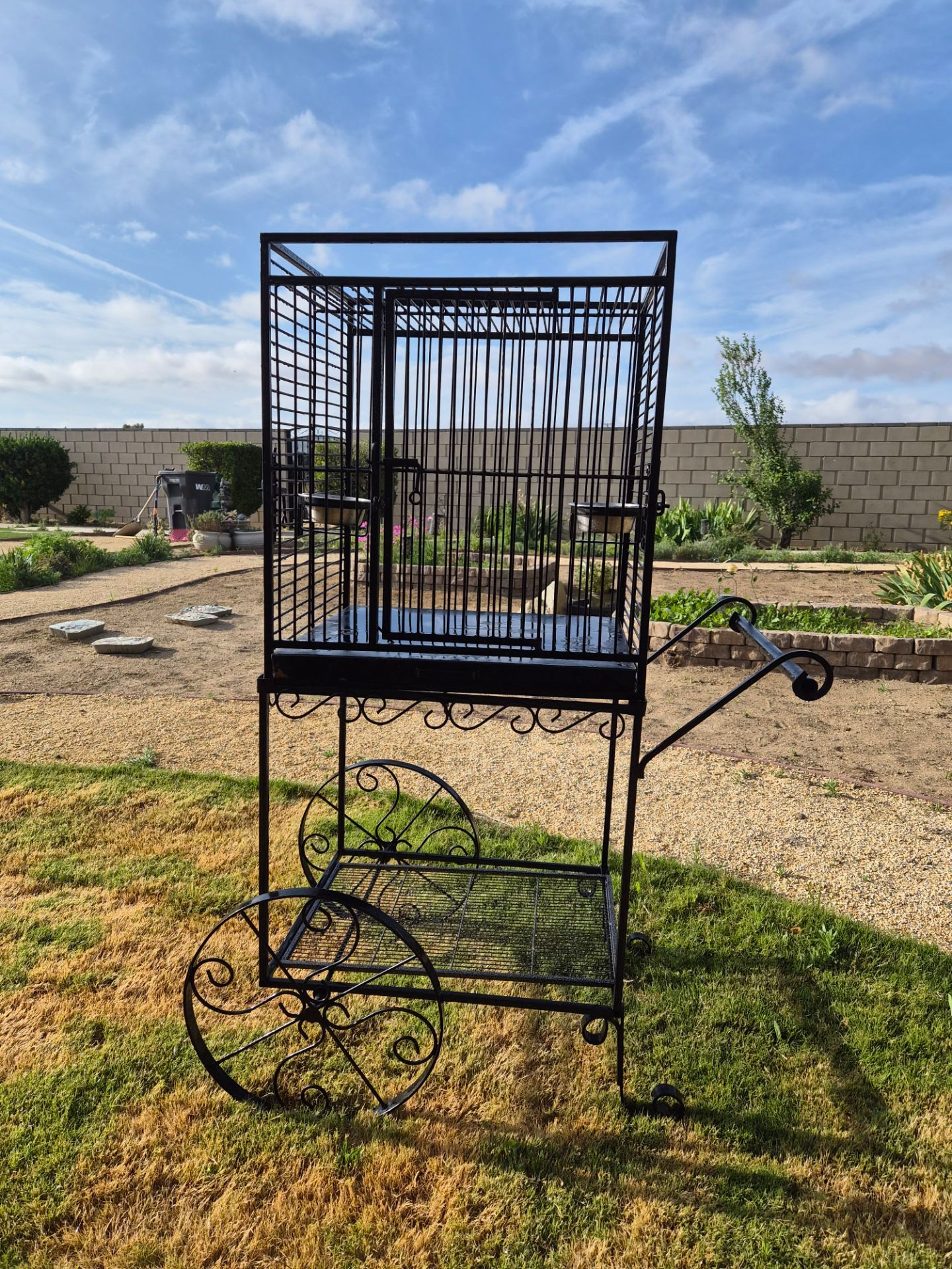Large bird cage with accessories
