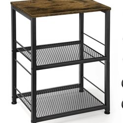 Night Stand Industrial End Table with Storage Shelf Farmhouse Sofa Side Table for Small Spaces, Bedside Table for Living Room Bedroom, Stable Me