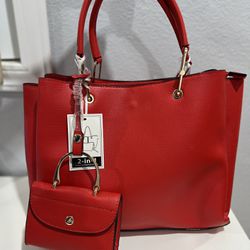 Red Women's Handbag 2 in 1