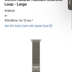 *BRAND NEW* Apple Watch BAND: Titanium Milanese Loop - Adjustable Dual- Release Buckle