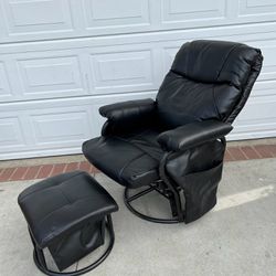 Swivel Recliner Chair With Ottoman 