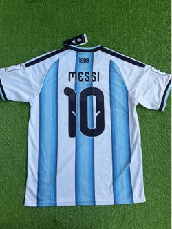 Messi #10 Authentic Jersey World Cup Champions FIFA Football Soccer Shirt Argentina