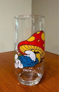 1982 Lazy Smurf glass