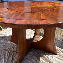 Large round dining table with swivel center Somerton Dwelling Manhattan Pedestal D56”*H30”(address in description)