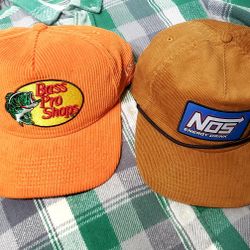 2 RACING HATS CORDUROY  ADJUSTABLE ADULT SIZE  👽RARE 