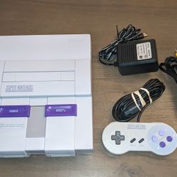 Mint Super Nintendo SNES System FULLY RECAPPED, New fuse, New Regulator, New Pin Connector 