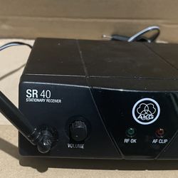 AKG SR40 Mini Pro Stationary Receiver - Freq. 662.300 MHz No Adapter Or Cables.
