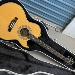 Guitar:  Acoustic Electric Epiphone W Hard Case, Exc+
