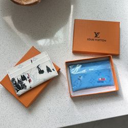 LV White & Blue Lagoon Card Holders 