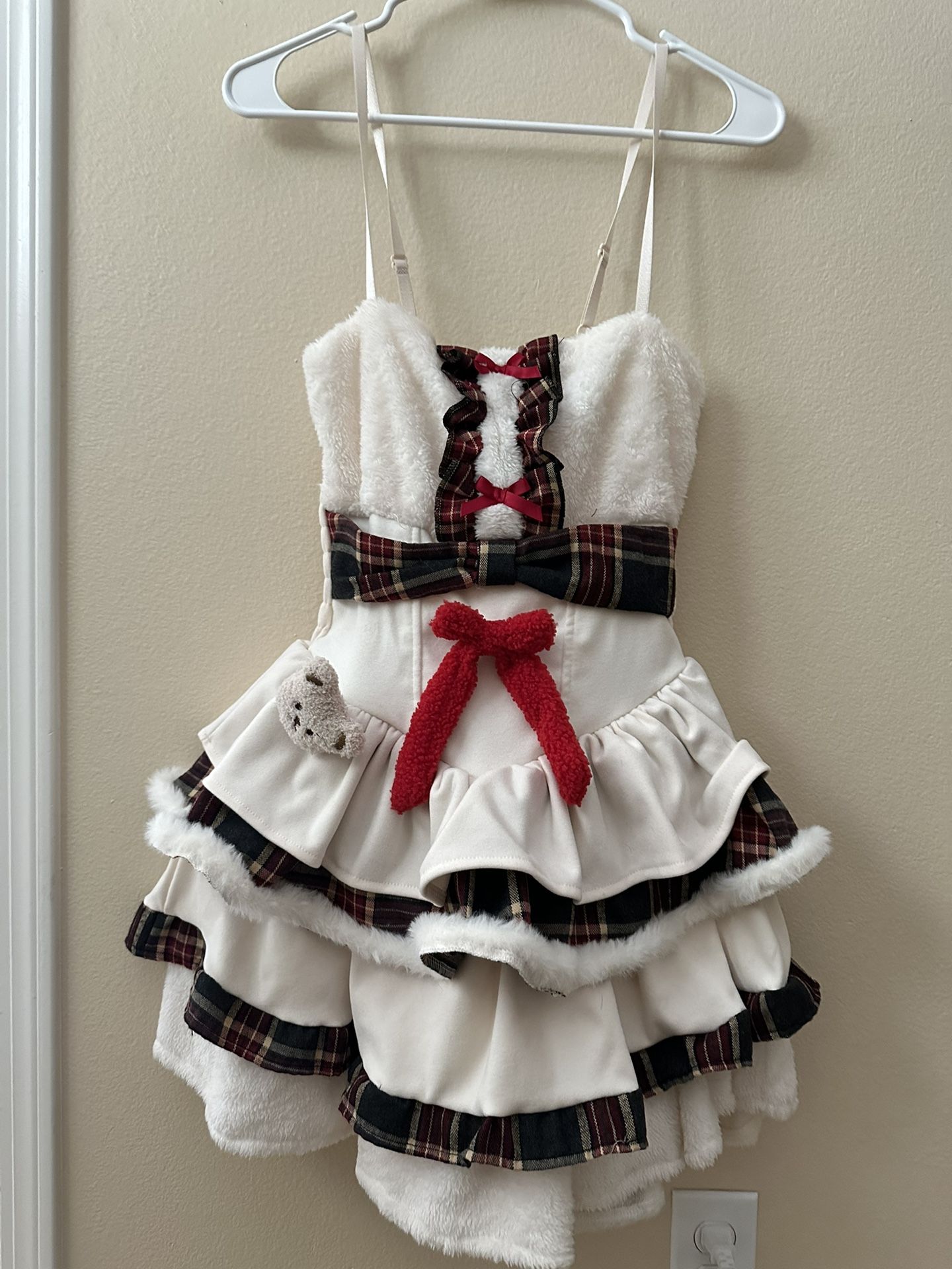 Christmas-Themed Dress with Cape
