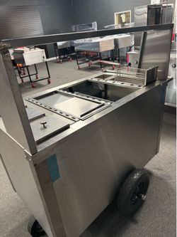 New Hot dog cart with topping stand