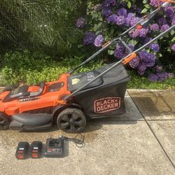 Black+Decker CM2040 20" cordless mower, Includes:  2 Batteries, Original charger Grass bag