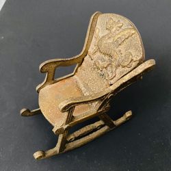 Rare Antique Brass Miniature Dragon Rocking Chair House Of Goebel England