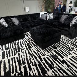 Brand New Ashley’s Midnight Madness Corduroy Sectional Set 