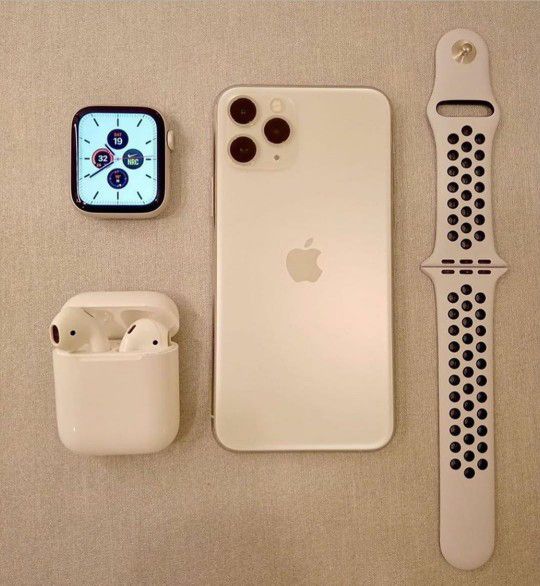 iPhone 11 pro max with watch and airpods visit website newtecmobile