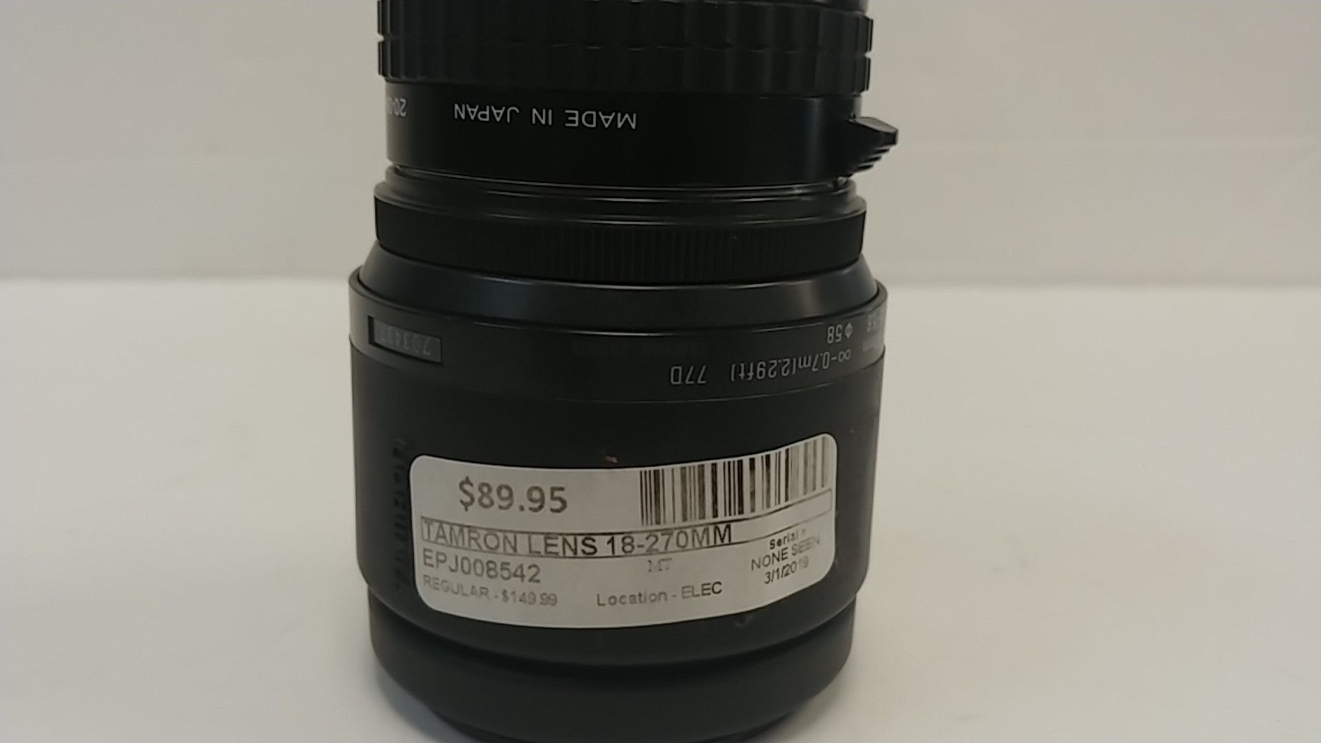 Tamron lens 18-270mm