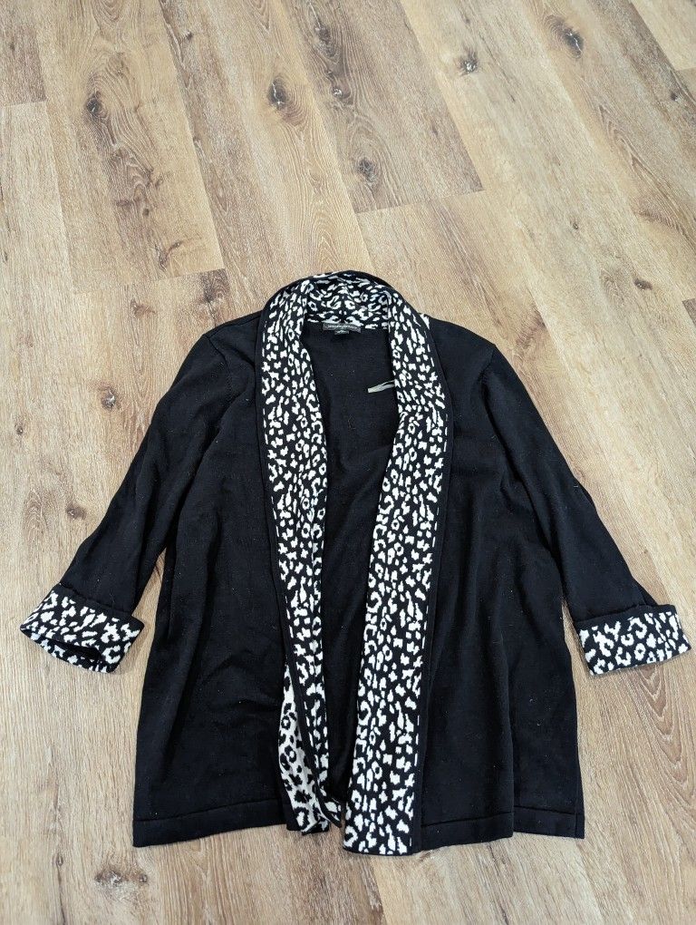cardigan women black/white sz XL