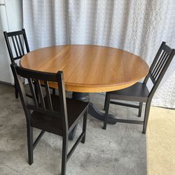 Solid Wood Table And 3- Chair 