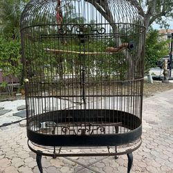 Large Bird Iron Cage (74” H x 46” W x 31” D) Legs 17” H