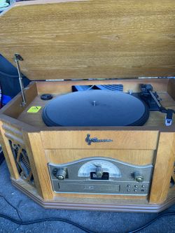 Mid Century Style Radio And Vinyl Record Player . Reduced