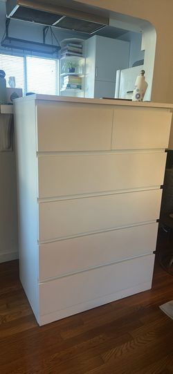 white ikea 6-drawer dresser