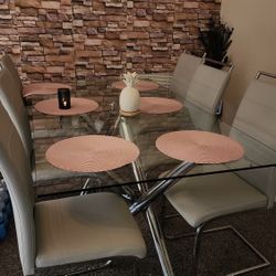 Glass Dining Table  For 6