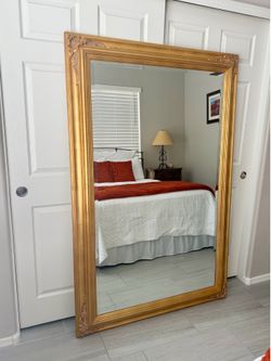 Massive Ornate Gold Framed Mirror 70” x 40”