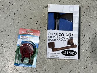 Toilet Tank Flapper And Toilet Paper Holder