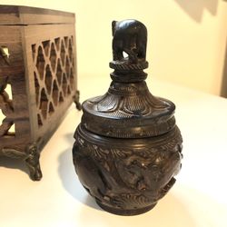 Vintage Hand Carved Jewelry Box