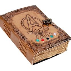 Avengers Marvels Logo Thanos Stone Embossed Vintage Leather Sketchbook