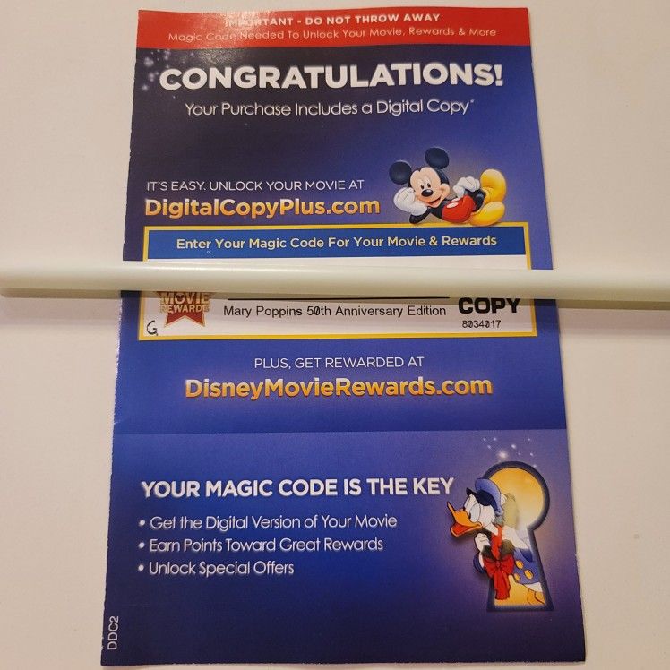 $5 DIGITAL HD DISNEY MOVIE. MARY POPPINS 50th ANNIVERSARY EDITION. $5 OR TRADE FOR A MOVIE TITLE I DO NOT ALREADY OWN.
