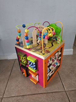 Wooden educational cube