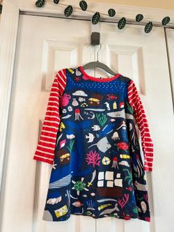 Mini Boden dress, sea themed, size 2-3 years