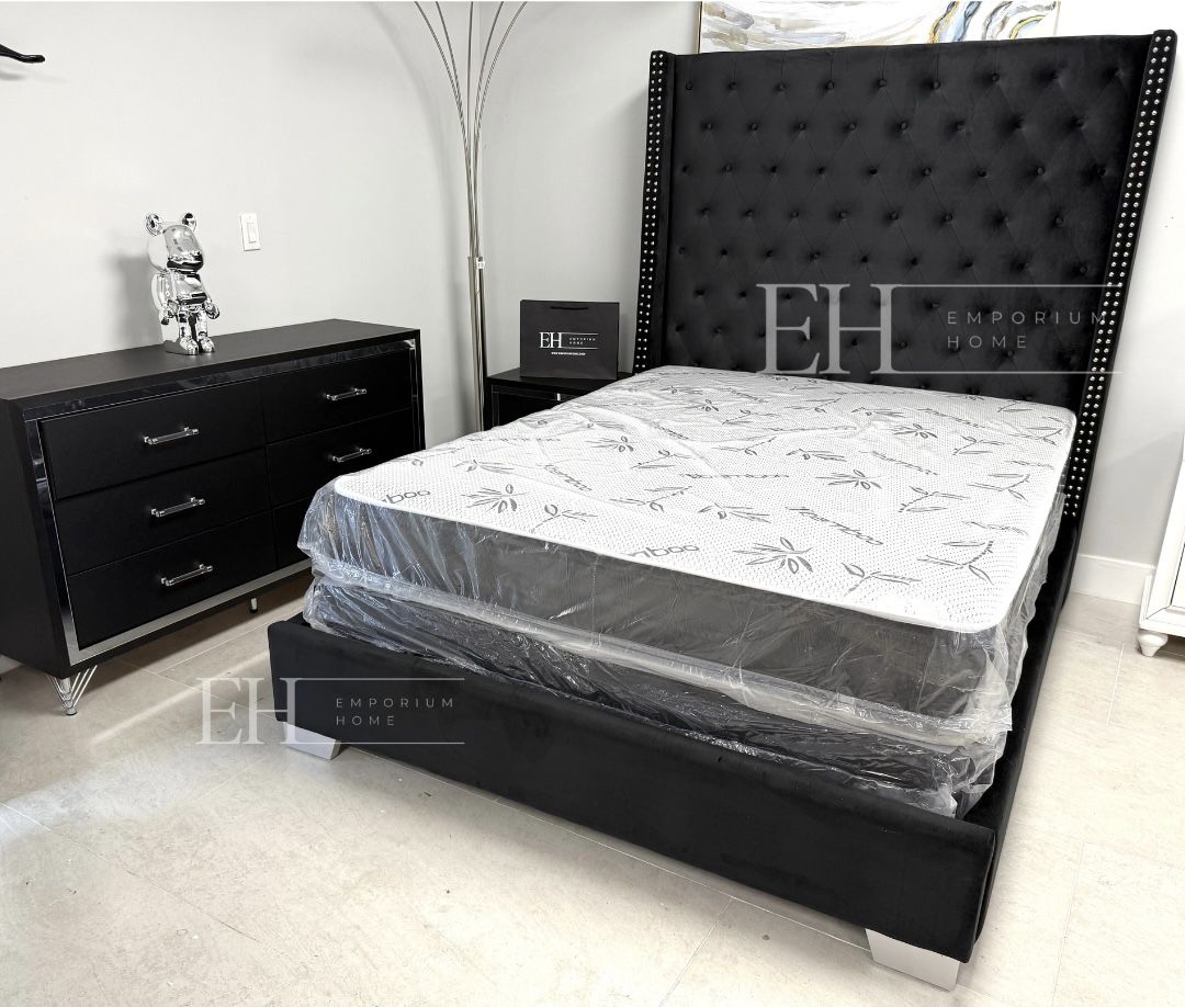 Black 3 Piece Queen Bedroom Set