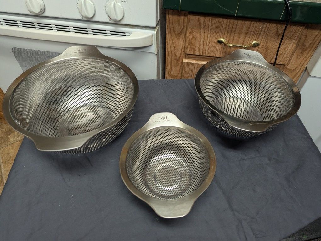 3-pc MiU stainless steel colander set