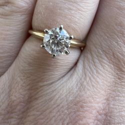 14k gold solitaire ring natural diamond 0.96 carats
