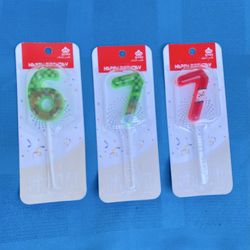 Birthday Party Candles Number 6 & 7