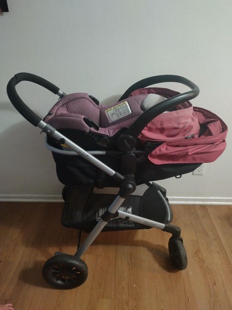 GEICO Pivot Infant Stroller And Car Seat. Baby Musical Swing And Bouncer