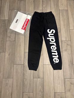 Supreme Black Sweatpants with Logo Print